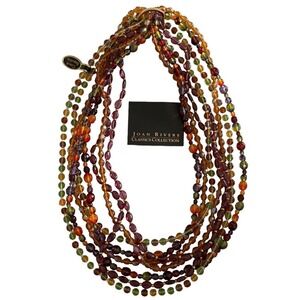 Joan Rivers Czech Glass Beaded Necklace 22" 4 Strand Multicolored NWT Jewelry